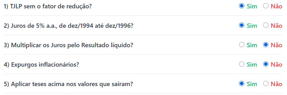 Seleção das teses jurídicas