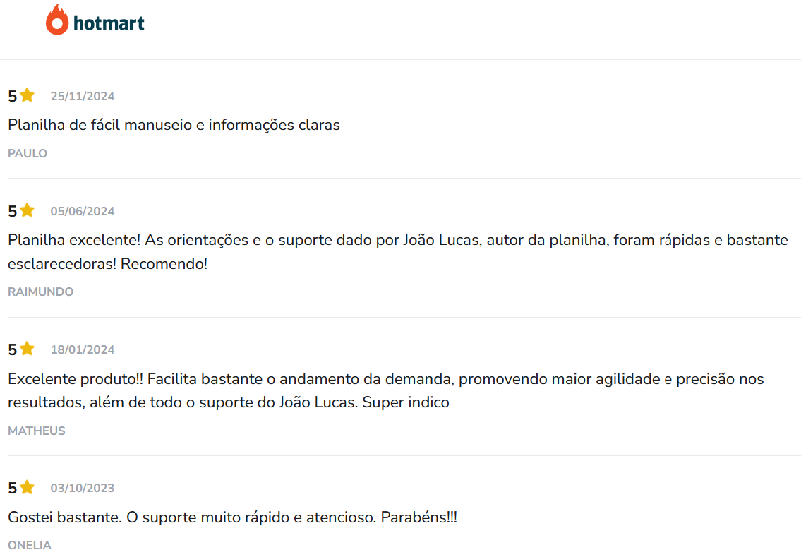 Avaliação de assinante na Hotmart